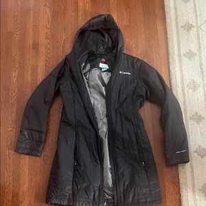 Columbia Women's Black Long Hooded Jacket